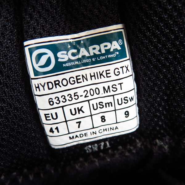 実際に弊社で買取させて頂いたSCARPA/スカルパ HYDROGEN HIKE GTX トレッキングシューズ GORE-TEX 63335-200 MST size：41の画像 5枚目