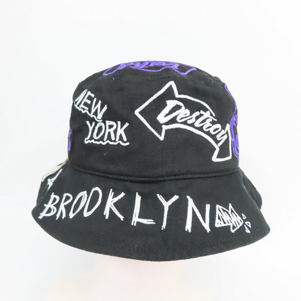 実際に弊社で買取させて頂いたMISHKA/ミシカ 刺繍 バケットハット  ブラック MSS193218F99の画像 2枚目