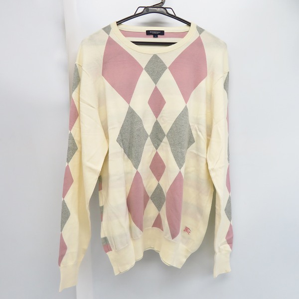 実際に弊社で買取させて頂いたBURBERRY LONDON/バーバリーロンドン ダイヤ柄セーター/L