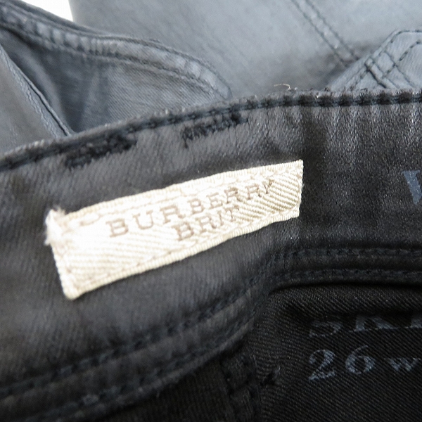 実際に弊社で買取させて頂いたBURBERRY BRIT/バーバリーブリット ロゴプレート コーティング加工スキニーパンツ 26の画像 3枚目