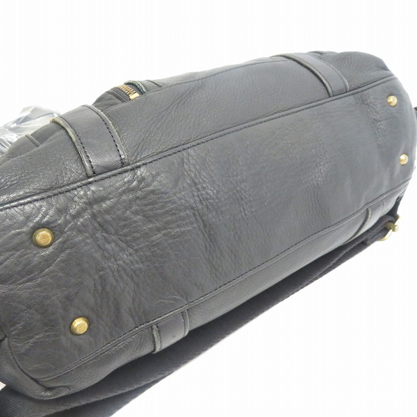 実際に弊社で買取させて頂いたMASTER-PIECE/マスターピース GENTLE 2WAY レザー ショルダー/ボストンバッグ ブラック 24021の画像 3枚目