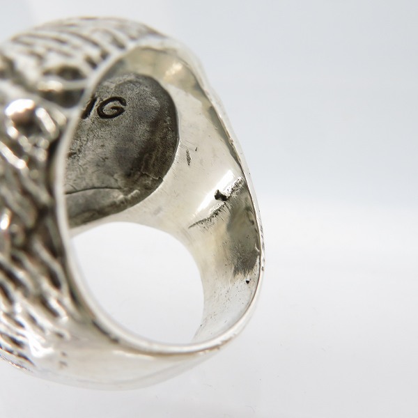 実際に弊社で買取させて頂いたCRAZY PIG×A BATHING APE/クレイジーピッグ×アベイシングエイプ 猿の惑星 GUARD/ガード リング/16号の画像 7枚目