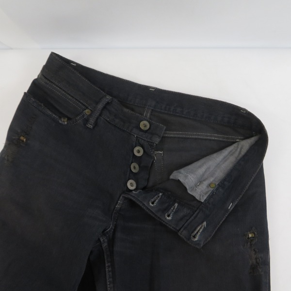 実際に弊社で買取させて頂いたIF SIX WAS NINE/イフシックスワズナイン ダメージ加工 デニムパンツ MUD MAX/BCM 351DK/ブラック系/30の画像 4枚目