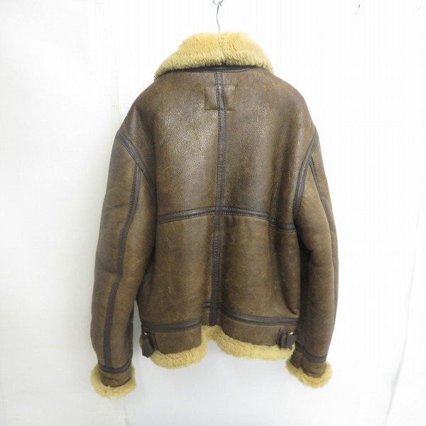 実際に弊社で買取させて頂いたSchott/ショット B-3 シープスキン/ムートン ボンバー フライトジャケット ブラック/米国製/44の画像 1枚目