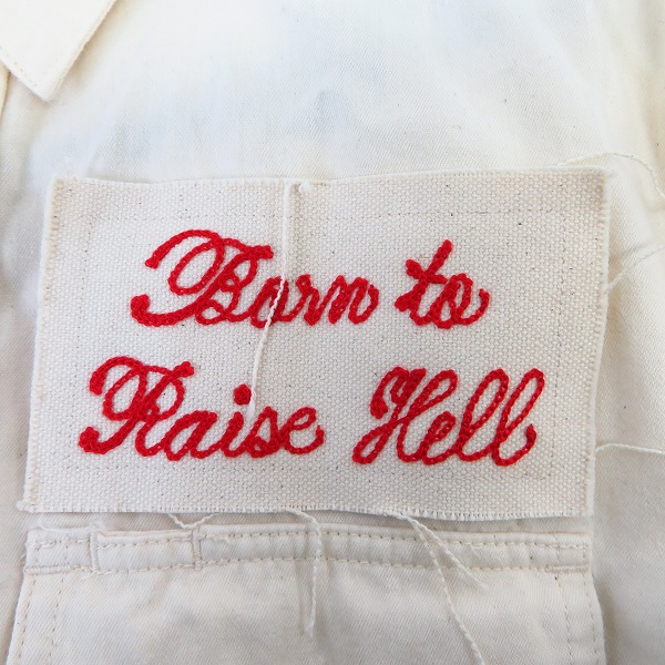 実際に弊社で買取させて頂いたMIHARAYASUHIRO/ミハラヤスヒロ ロング丈 シャツ ワッペン/刺繍加工 クリーム系 81023118/46の画像 6枚目