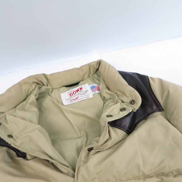 実際に弊社で買取させて頂いたRon Herman×Schott/ロンハーマン×ショット レザーヨーク ダウンジャケット/Mの画像 5枚目