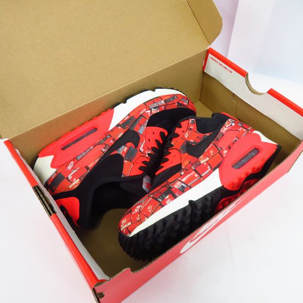 実際に弊社で買取させて頂いたNIKE×atmos/ナイキ×アトモス AIR MAX 90 PRNT "WE LOVE NIKE"/エアマックス90 プリント スニーカー AQ0926-001/24.0の画像 6枚目