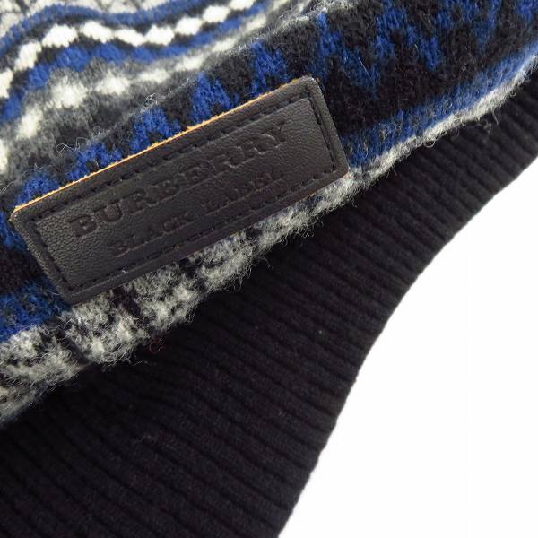 実際に弊社で買取させて頂いたBURBERRY/バーバリー ブラックレーベル 総柄 ニット/セーター D1N25-824-09/2の画像 7枚目