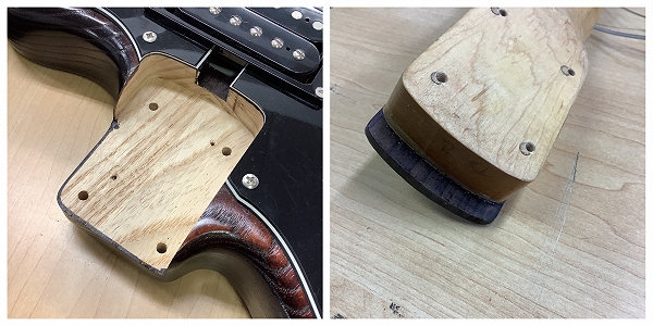 実際に弊社で買取させて頂いた★メーカー不明 詳細不明 ジャガー シェイプ エレキギター Bacchus製ソフトケース付きの画像 8枚目