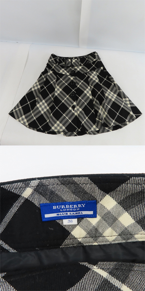 実際に弊社で買取させて頂いたBURBERRY/バーバリー/BULE LABEL/ブルーレーベル パンツ/スカート/長袖シャツ 等 1/36/38/49 5点セットの画像 9枚目