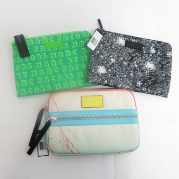 実際に弊社で買取させて頂いた【未使用】MARC BY MARC JACOBS/マークバイマークジェイコブス ミニクラッチ/ポーチ M0002308/M0002302A/M0005925 3点セット