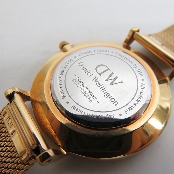実際に弊社で買取させて頂いたDaniel Wellington/ダニエルウェリントン ゴールドバンド クォーツ腕時計の画像 3枚目