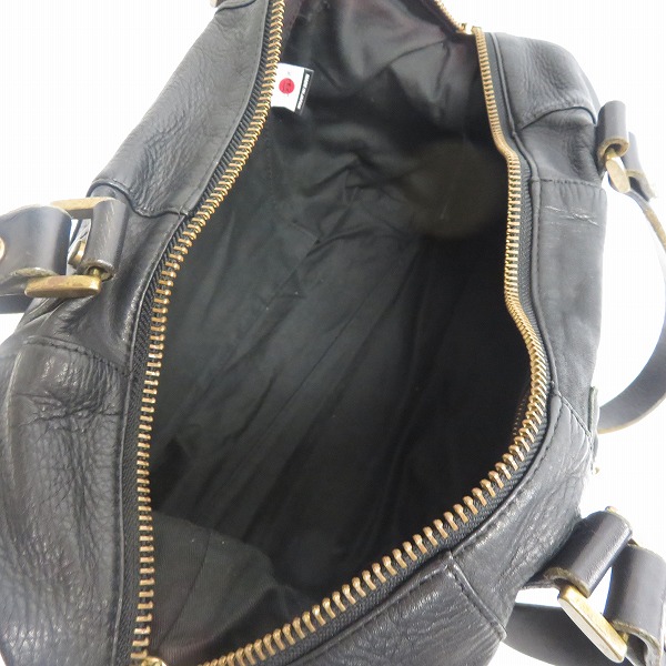 実際に弊社で買取させて頂いたMASTER-PIECE/マスターピース GENTLE 2WAY レザー ショルダー/ボストンバッグ ブラック 24021の画像 4枚目