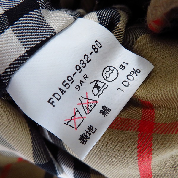 実際に弊社で買取させて頂いたBurberrys/バーバリー レディース インナーノバチェック ステンカラーコート ライナー付 FDA59-932-80/9ARの画像 3枚目