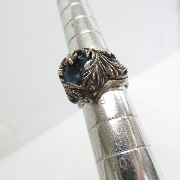 実際に弊社で買取させて頂いた【ギャラ付き】LEATHERS & TREASURES/レザーズアンドトレジャーズ Scroll heart stone inlay ring w/blue 18号の画像 7枚目