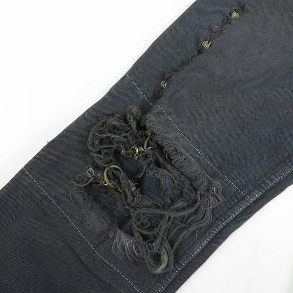 実際に弊社で買取させて頂いたIF SIX WAS NINE/イフシックスワズナイン ダメージ加工 デニムパンツ MUD MAX/BCM 351DK/ブラック系/30の画像 6枚目