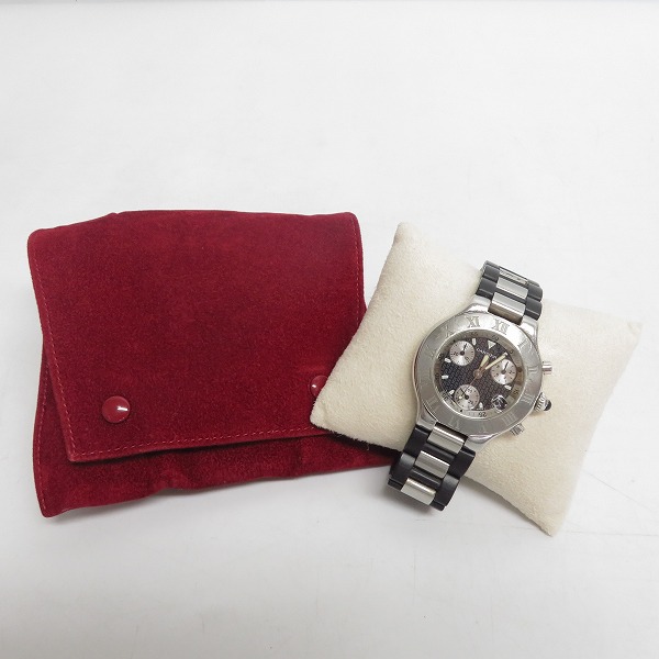 実際に弊社で買取させて頂いたCartier/カルティエ クロノスカフ マスト21 クロノグラフ【動作未確認】の画像 7枚目