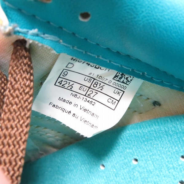 実際に弊社で買取させて頂いた【観賞用】NEW BALANCE×atmos/ニューバランス×アトモス コラボ スニーカー M574JBCH 27の画像 5枚目