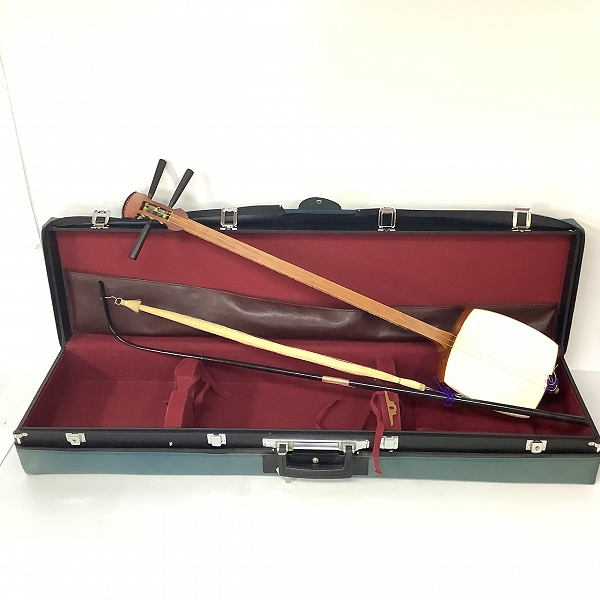 実際に弊社で買取させて頂いた★胡弓 丸打胴 和楽器 弓/駒ケース付き