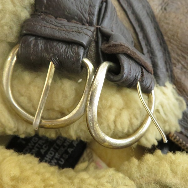 実際に弊社で買取させて頂いたSchott/ショット B-3 シープスキン/ムートン ボンバー フライトジャケット ブラック/米国製/44の画像 4枚目