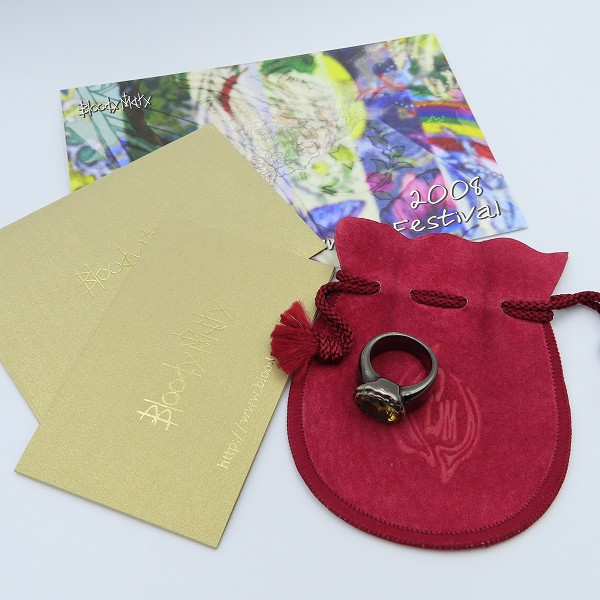 実際に弊社で買取させて頂いた【ギャラ付】BloodyMary/ブラッディマリー 2008 Summer Festival ゲート リングBLK/シトリン #13の画像 9枚目