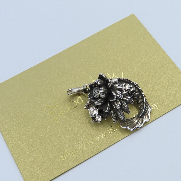 実際に弊社で買取させて頂いた【ギャラ付】BloodyMary/ブラッディマリー ロータス ヘッド ペンダント 蓮魚 ｗ/ホワイトトパーズの画像 9枚目