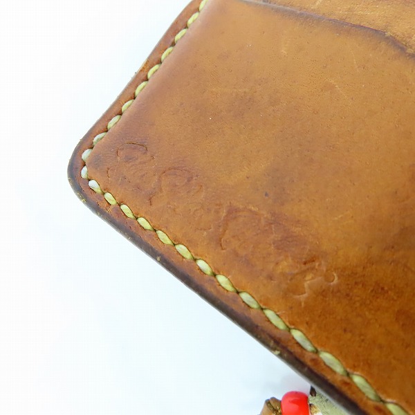 実際に弊社で買取させて頂いたTHE FLAT HEAD/フラットヘッド カスタム 手縫いコードバンロングウォレット レザーコード付きの画像 4枚目