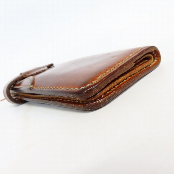 実際に弊社で買取させて頂いたTHE FLAT HEAD/フラットヘッド カスタム 手縫いコードバンロングウォレット レザーコード付きの画像 2枚目