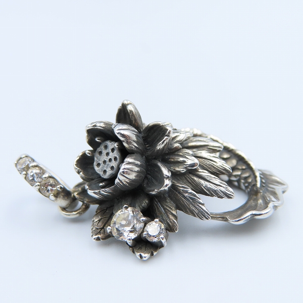 実際に弊社で買取させて頂いた【ギャラ付】BloodyMary/ブラッディマリー ロータス ヘッド ペンダント 蓮魚 ｗ/ホワイトトパーズの画像 3枚目