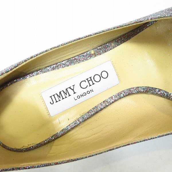 実際に弊社で買取させて頂いたJIMMY CHOO/ジミーチュウ LOVE85 レディース グリッターパンプス size：38の画像 4枚目