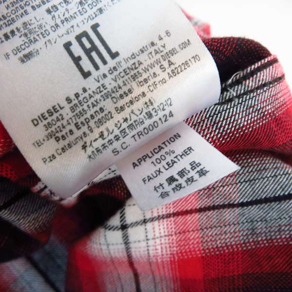 実際に弊社で買取させて頂いたDIESEL BLACK GOLD/ディーゼル ブラック ゴールド チェック柄 長袖シャツ/44の画像 4枚目