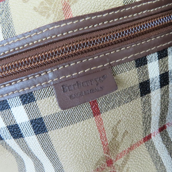 実際に弊社で買取させて頂いたBurberrys/バーバリーズ チェック柄 レザー ボストンバッグの画像 5枚目