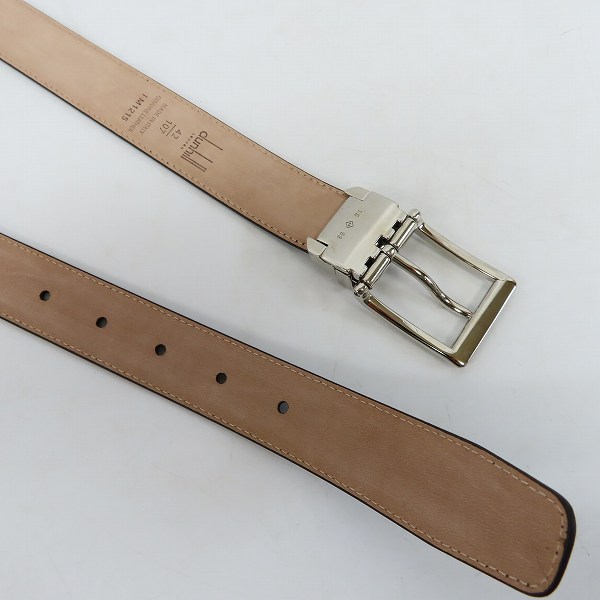 実際に弊社で買取させて頂いたdunhill/ダンヒル レクタングルファセット ピンバックル レザーベルト IM1215 42/107の画像 3枚目