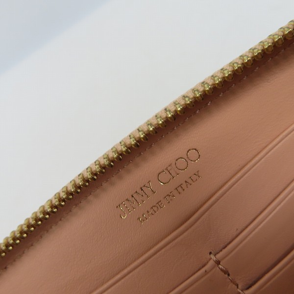 実際に弊社で買取させて頂いたJIMMY CHOO/ジミーチュウ スタースタッズ エナメル ラウンドファスナー長財布の画像 4枚目