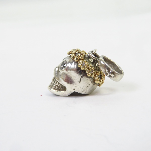 実際に弊社で買取させて頂いたLOREE RODKIN/ローリーロドキン love&hate/ラブアンドヘイト フラワーリース スカル ペンダント/チャーム の画像 2枚目