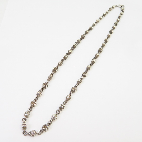 実際に弊社で買取させて頂いたLOREE RODKIN/ローリーロドキン love&hate/ラブアンドヘイト スカル/フラワー モチーフ チェーン ネックレスの画像 4枚目