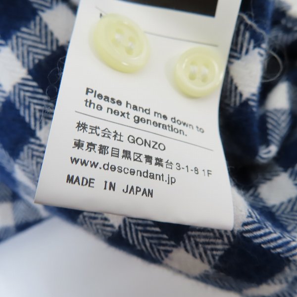 実際に弊社で買取させて頂いたDESCENDANT/ディセンダント チェック柄 長袖ボタンダウンシャツ/2の画像 4枚目