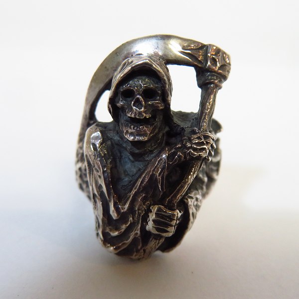 実際に弊社で買取させて頂いた【ギャラ付き】CRAZY PIG/クレイジーピッグ ラージ グリム リーパー リング 21号の画像 1枚目