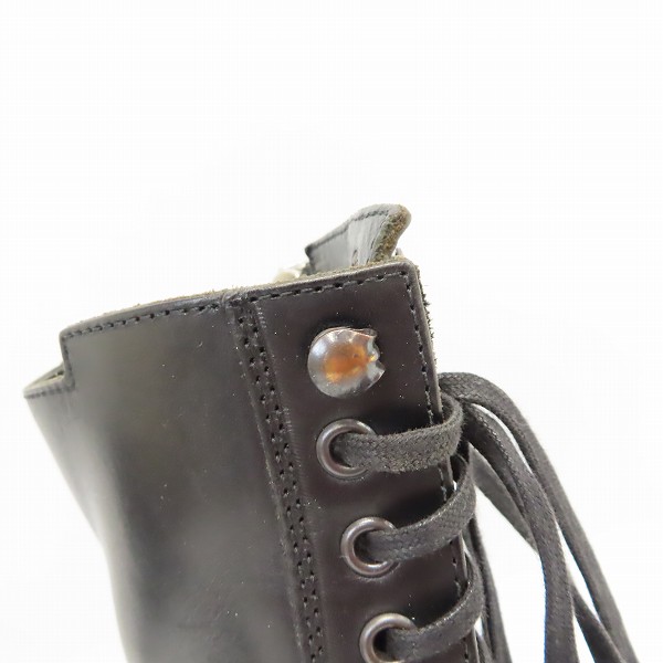 実際に弊社で買取させて頂いたDIESEL BLACK GOLD/ディーゼル ブラック ゴールド サイドジップ レースアップ レザーブーツ/40の画像 7枚目