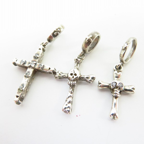 実際に弊社で買取させて頂いたLOREE RODKIN/ローリーロドキン love&hate/ラブアンドヘイト クロス/スカルモチーフ ペンダント/チャーム 3点セット