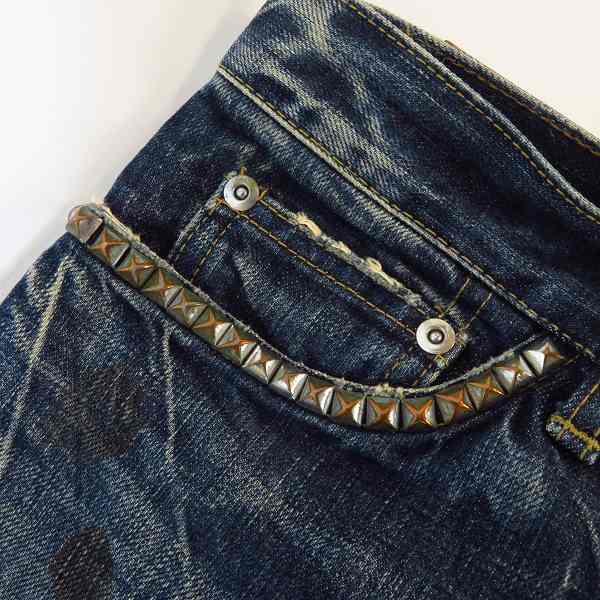 実際に弊社で買取させて頂いたHYSTERICS/ヒステリックス スタッズ付きストレートデニムパンツ  3AP-4812/Sの画像 8枚目