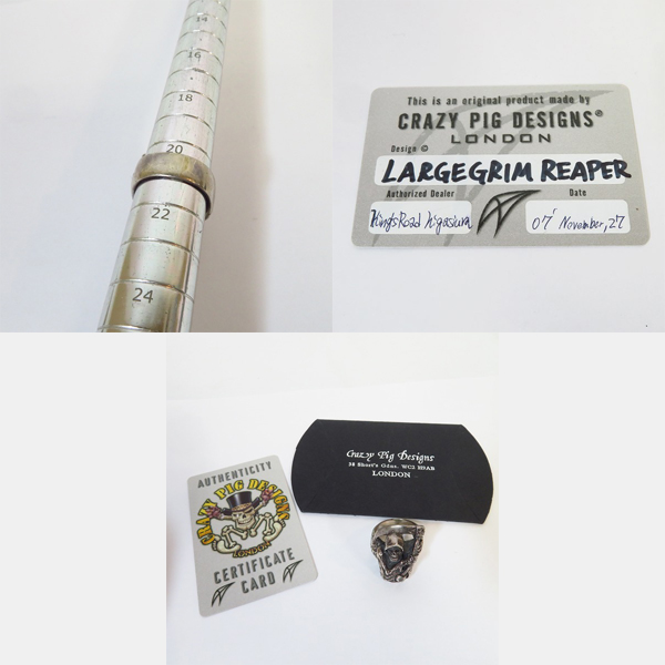 実際に弊社で買取させて頂いた【ギャラ付き】CRAZY PIG/クレイジーピッグ ラージ グリム リーパー リング 21号の画像 8枚目