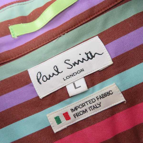 実際に弊社で買取させて頂いたPaul Smith/ポールスミス ストライプ柄 半袖 オープンカラーシャツ/Lの画像 2枚目