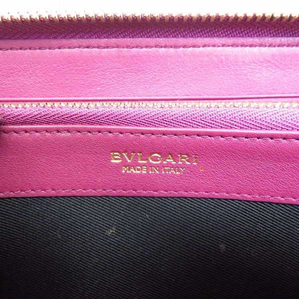 実際に弊社で買取させて頂いたBVLGARI/ブルガリ レオーニ ラウンドファスナー/ジップ ウォレット/長財布 35247の画像 5枚目