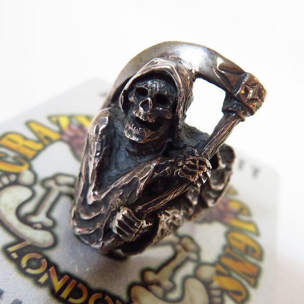 実際に弊社で買取させて頂いた【ギャラ付き】CRAZY PIG/クレイジーピッグ ラージ グリム リーパー リング 21号