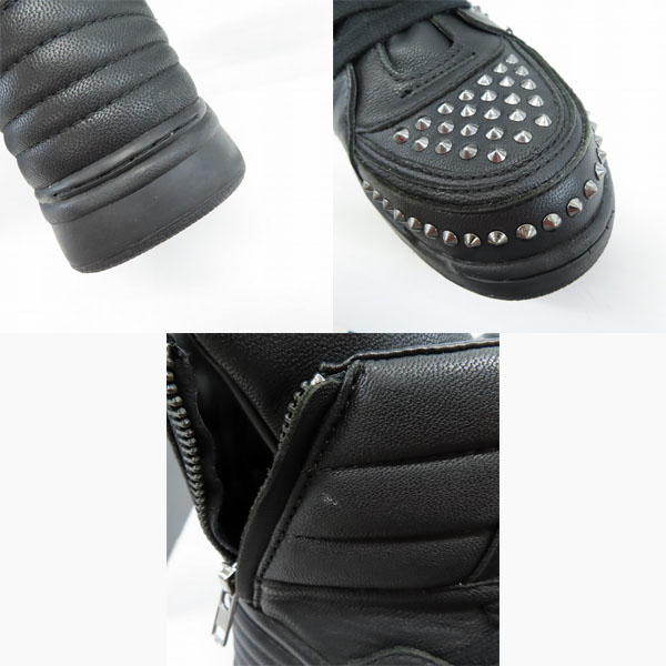 実際に弊社で買取させて頂いたDIET BUTCHER SLIM SKIN/ダイエットブッチャースリムスキン スタッズ サイドジップ スニーカー 43の画像 6枚目
