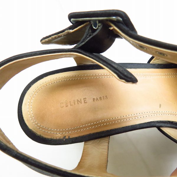 実際に弊社で買取させて頂いたCeline/セリーヌ クロスストラップ ウッドサンダル 37の画像 4枚目