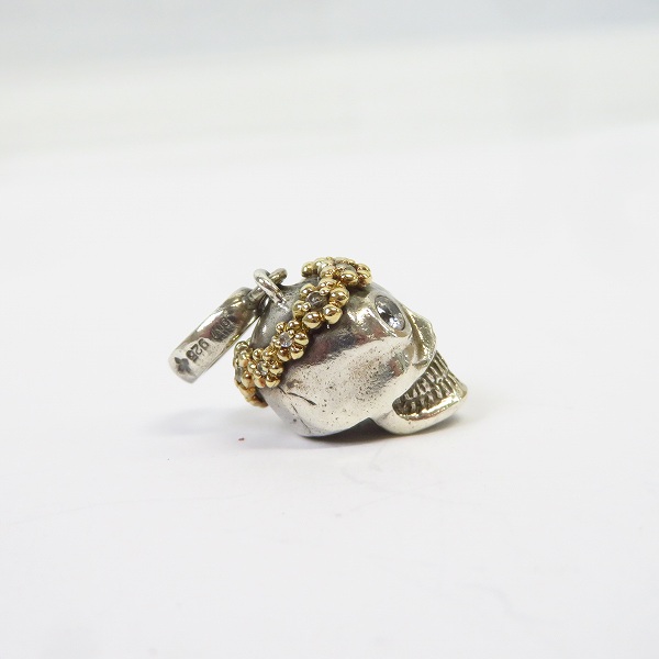 実際に弊社で買取させて頂いたLOREE RODKIN/ローリーロドキン love&hate/ラブアンドヘイト フラワーリース スカル ペンダント/チャーム の画像 3枚目