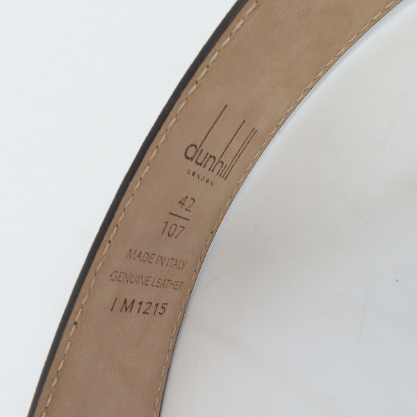 実際に弊社で買取させて頂いたdunhill/ダンヒル レクタングルファセット ピンバックル レザーベルト IM1215 42/107の画像 1枚目