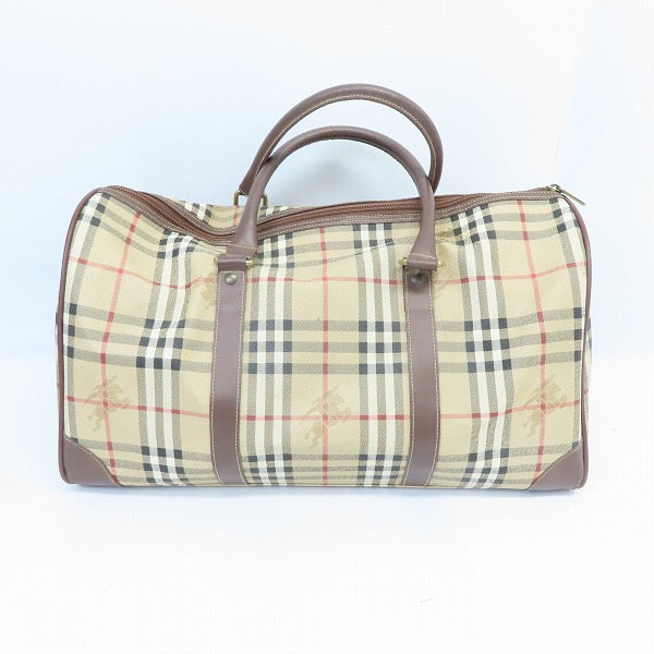 実際に弊社で買取させて頂いたBurberrys/バーバリーズ チェック柄 レザー ボストンバッグの画像 1枚目